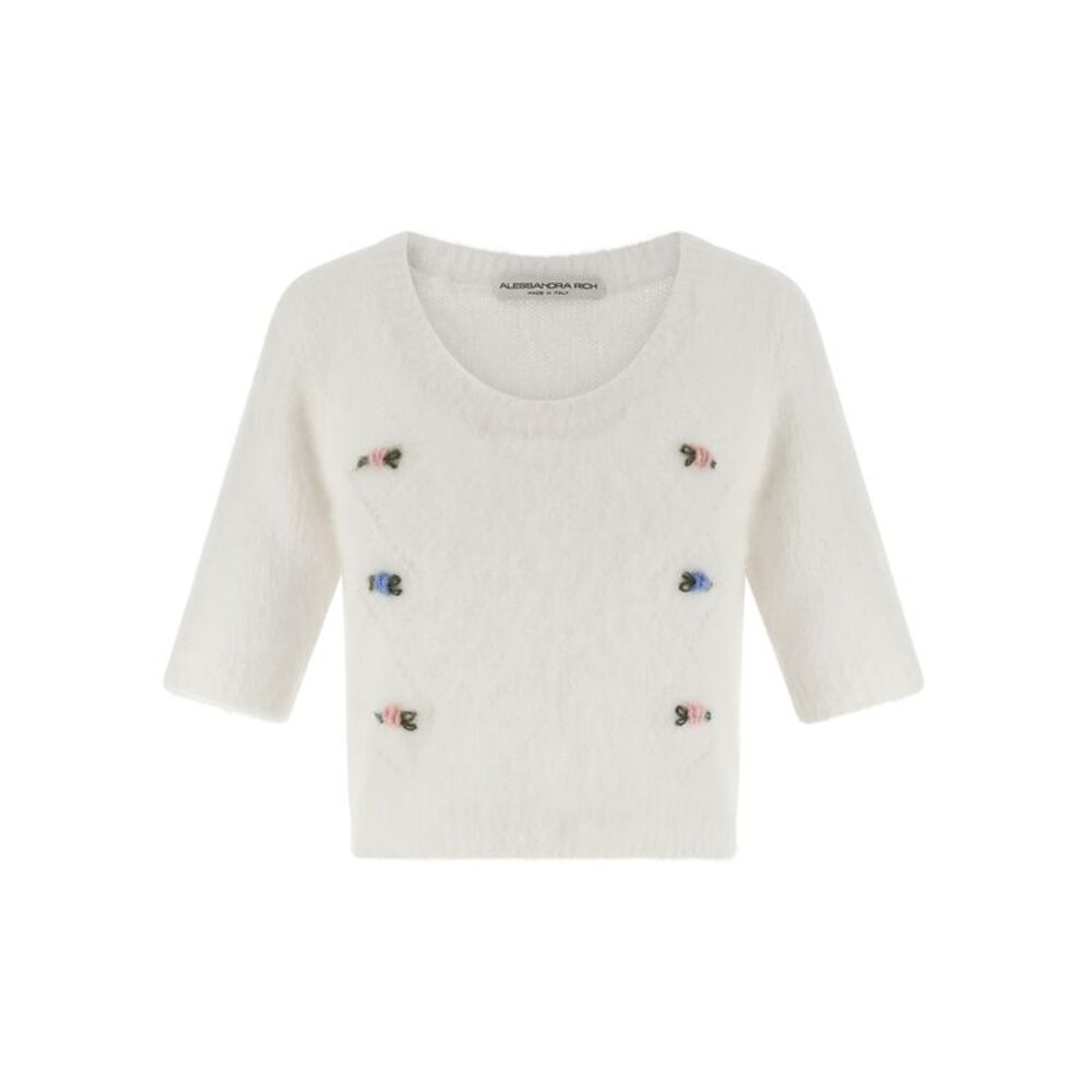 Alessandra Rich White Wool Women's Cardigan